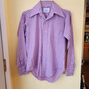Vintage Alexander's Shirt Men's Large Striped Button Down Body Shaped Sanforized